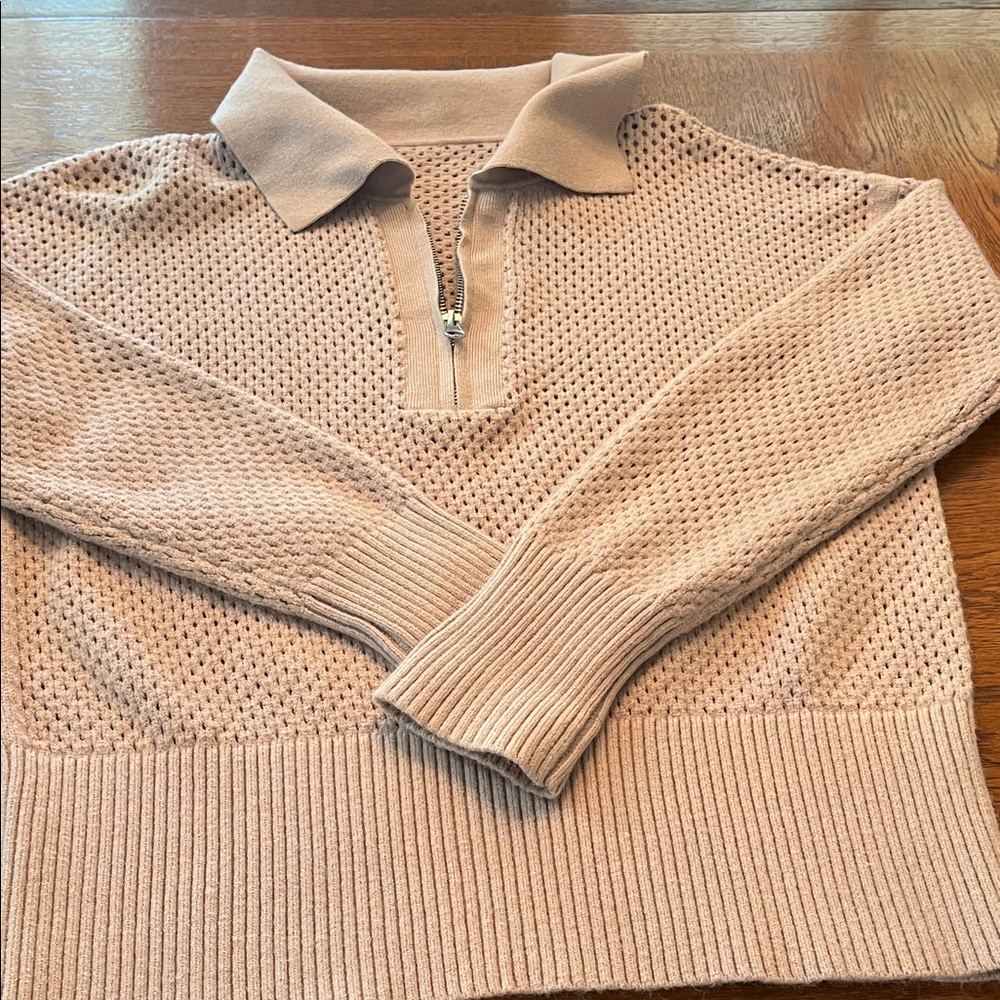 Women's Pink / Nude Sweater with Zipper